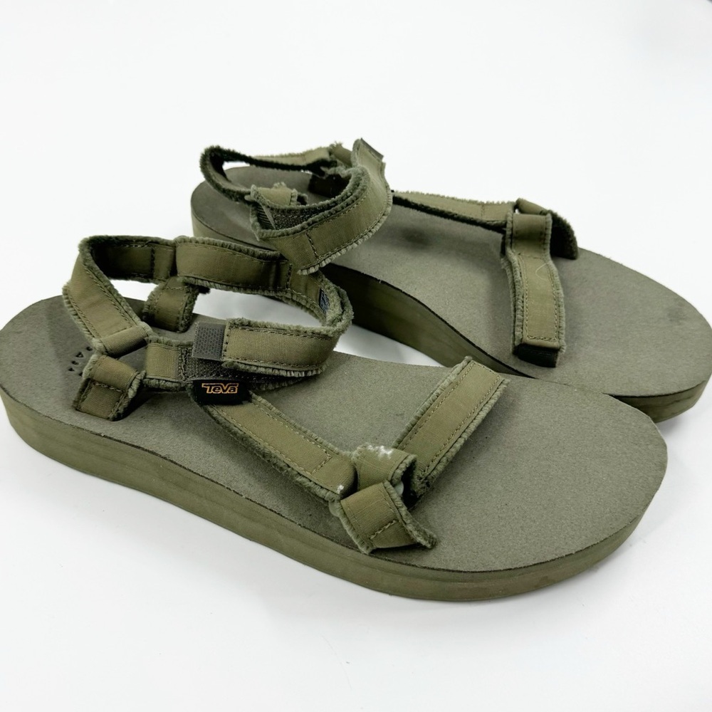 ✅ Teva Canvas Midform Universal Sandal ARMY‎ GREEN SIZE 11